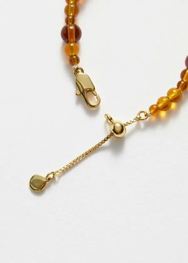 Women Bracelets and Other Stories Glass Bead Bracelet Amber