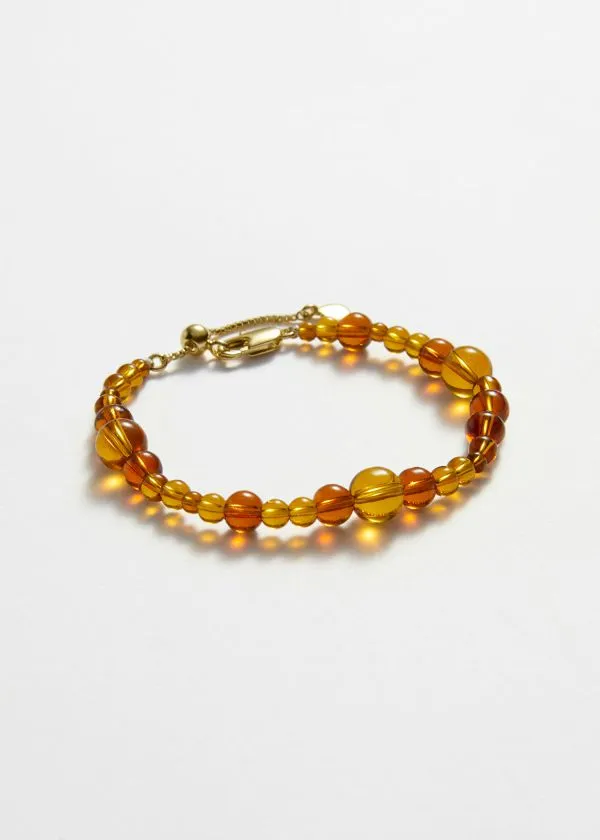 Women Bracelets and Other Stories Glass Bead Bracelet Amber