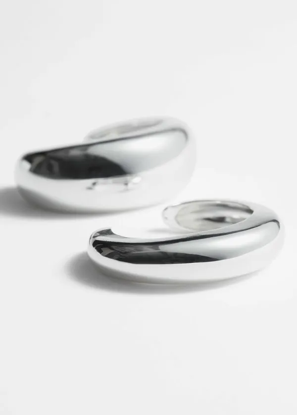 Women Bracelets and Other Stories Set Of Two Domed Cuffs Silver