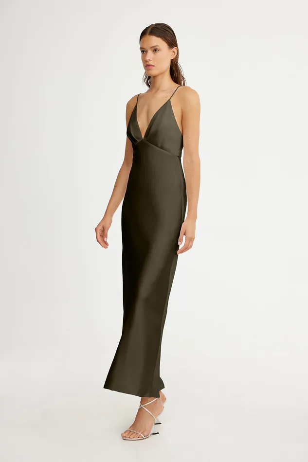 Women Bridesmaids Significant Other ESME PLUNGE MIDI DRESS