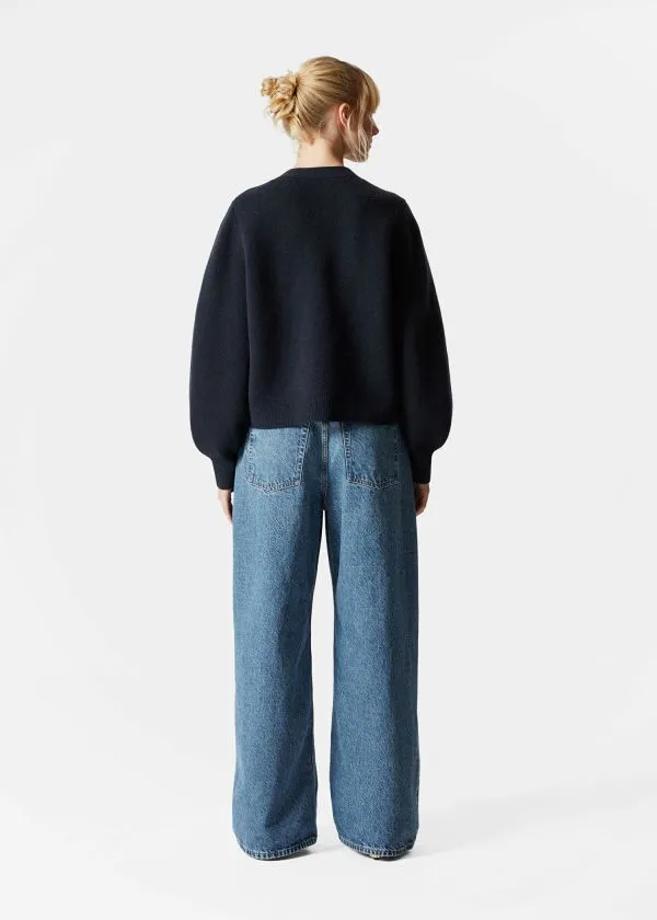Women Cardigans and Other Stories Relaxed Knit Cardigan Dark Blue