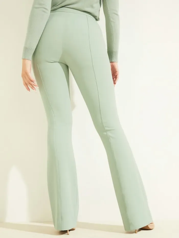 Women Chloe Flared Pant Slate Gray Bottoms GUESS Women Chloe Flared Pant Slate Gray Bottoms GUESS