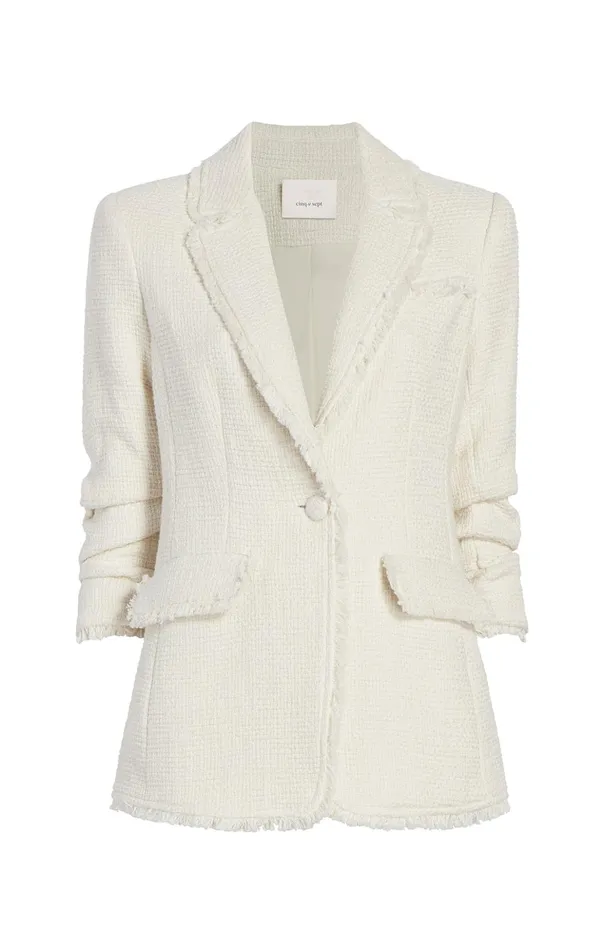 Women Cinq Sept Blazers Boucle Khloe Blazer Gardenia