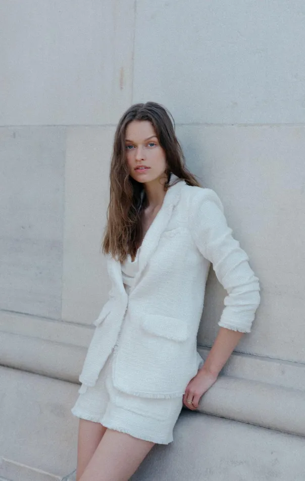 Women Cinq Sept Blazers Boucle Khloe Blazer Gardenia