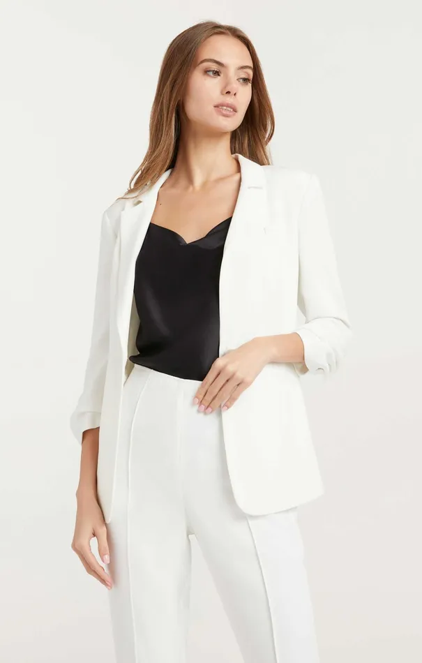 Women Cinq Sept Blazers Crepe Khloe Blazer Ivory