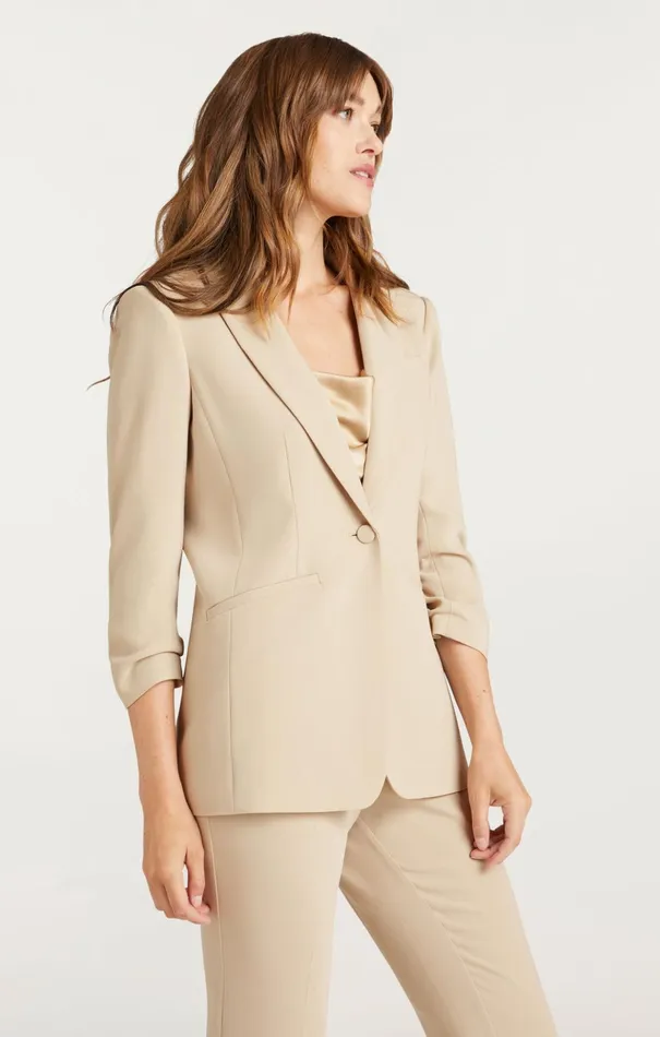 Women Cinq Sept Blazers Crepe Khloe Blazer Khaki