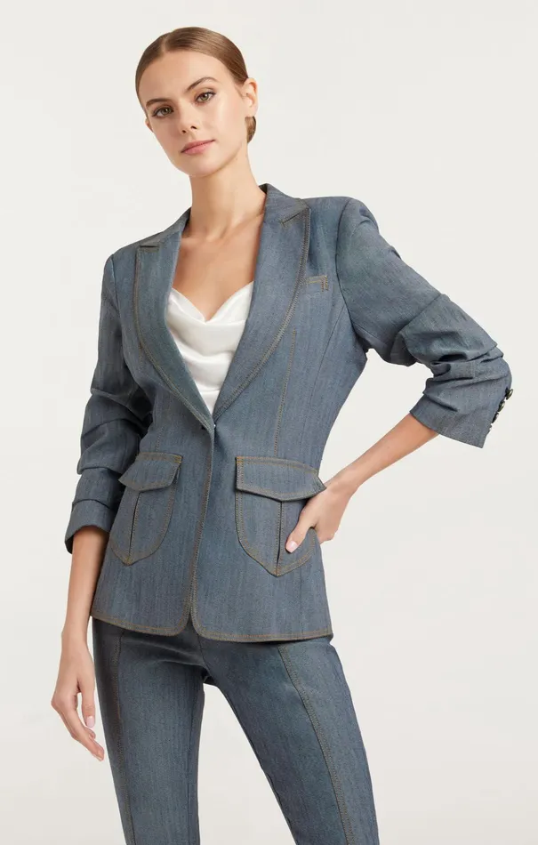 Women Cinq Sept Blazers Louisa Blazer Light Indigo