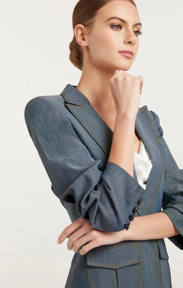 Women Cinq Sept Blazers Louisa Blazer Light Indigo