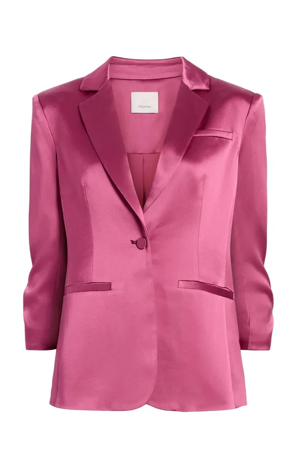 Women Cinq Sept Blazers Smooth Satin Khloe Blazer Dark Ube