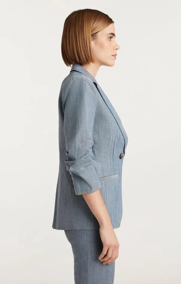 Women Cinq Sept Jackets Denim Khloe Blazer Light Indigo