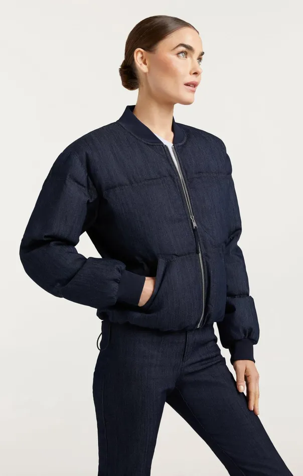 Women Cinq Sept Jackets Denim Maris Puffer Indigo