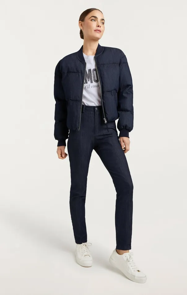 Women Cinq Sept Jackets Denim Maris Puffer Indigo