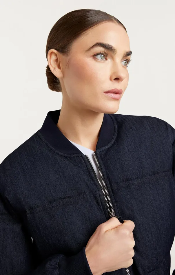 Women Cinq Sept Jackets Denim Maris Puffer Indigo