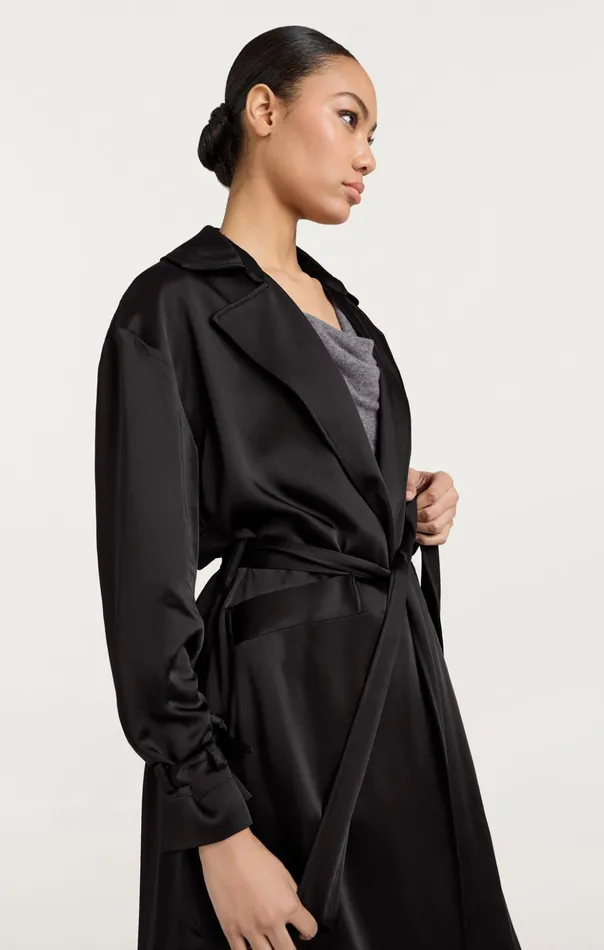 Women Cinq Sept Jackets Jayla Trench Black