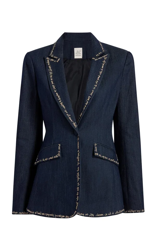 Women Cinq Sept Jackets Love Letter Denim Cheyenne Blazer Indigo