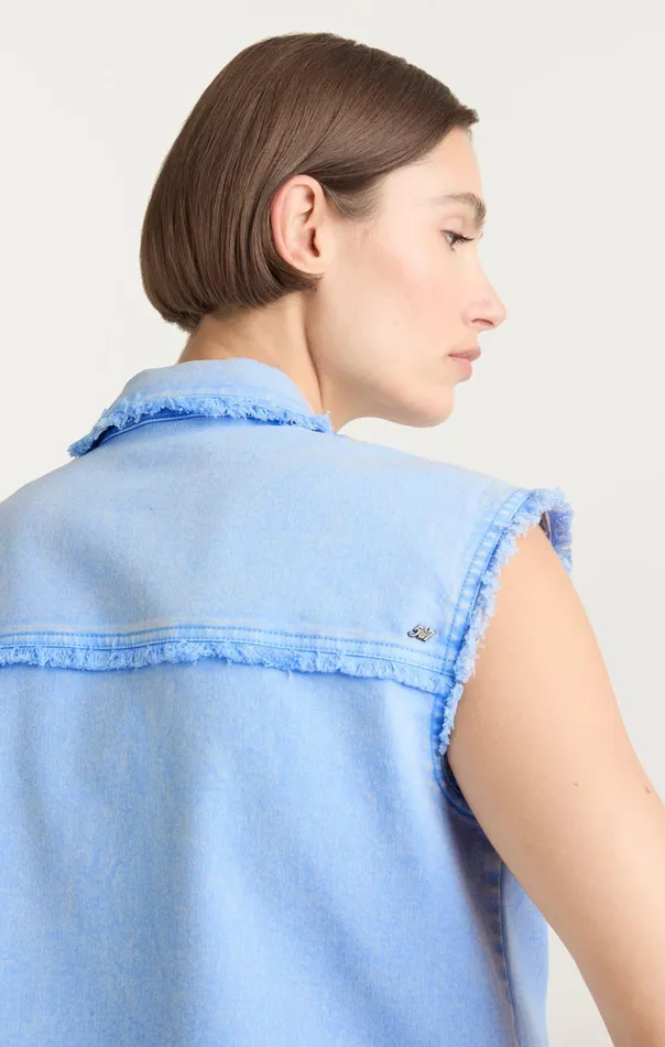 Women Cinq Sept Jackets Sleeveless Vera Jacket Skylight