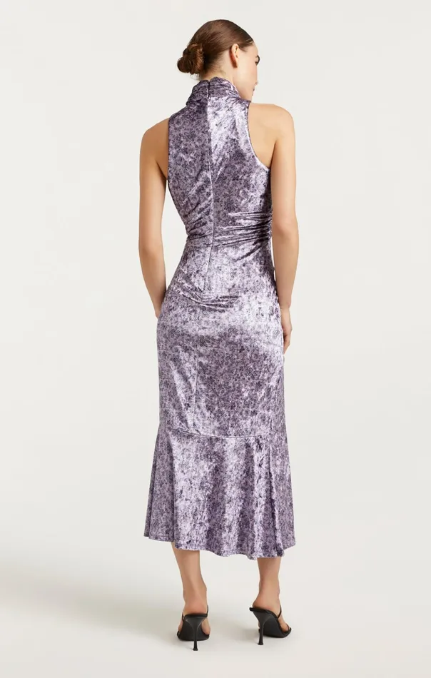 Women Cinq Sept Midi Butterfly Paisley Rori Dress Lilac Multi