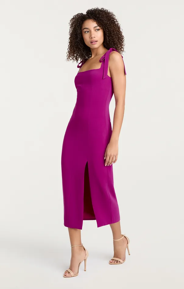 Women Cinq Sept Midi Fynn Dress Vibrant Plum