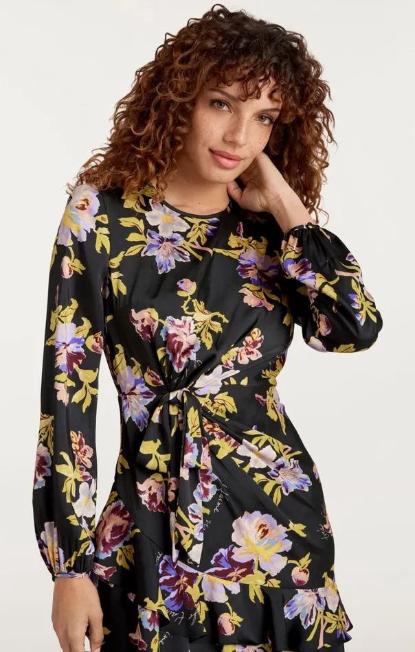 Women Cinq Sept Mini Alice Dress Black Multi