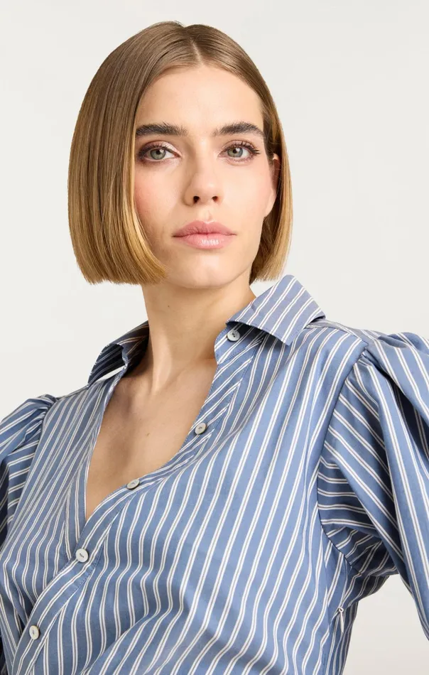 Women Cinq Sept Mini Macaulay Dress Sabrina Stripe Astro Blue Multi