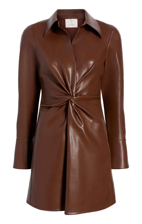 Women Cinq Sept Mini Vegan Leather Mckenna Dress Espresso