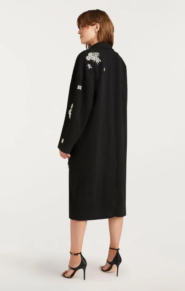 Women Cinq Sept Outerwear Crystal Ivy Gravis Coat Black