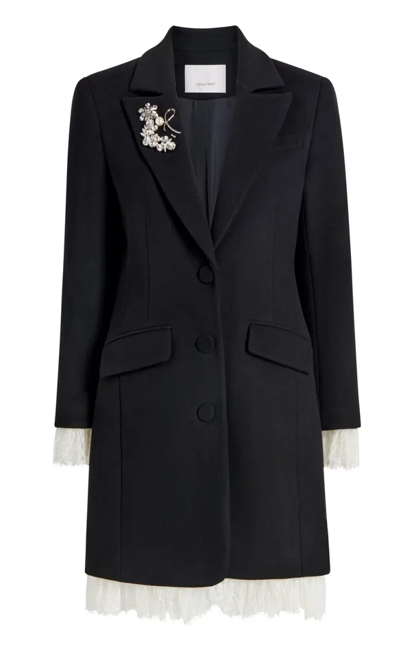 Women Cinq Sept Outerwear Roxie Coat Blackivory
