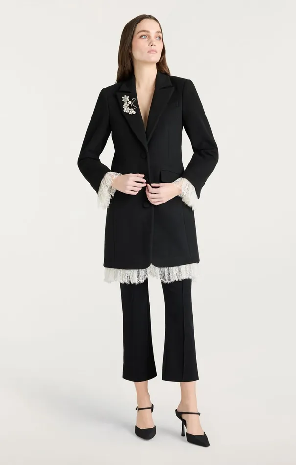 Women Cinq Sept Outerwear Roxie Coat Blackivory