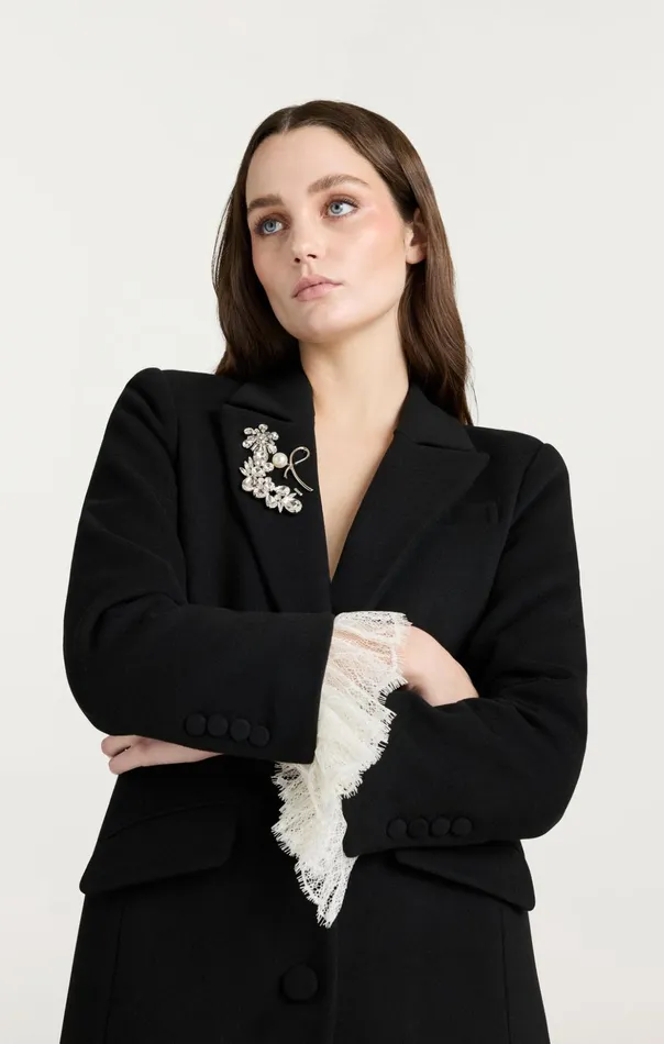 Women Cinq Sept Outerwear Roxie Coat Blackivory