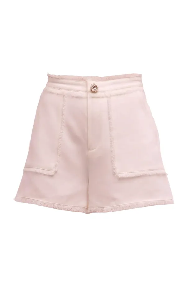 Women Cinq Sept Shorts Pearl Ditsy Flower Crepe Allen Pale Rose