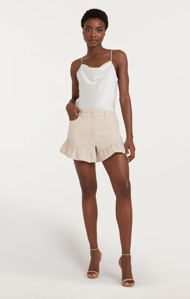 Women Cinq Sept Shorts Rhinestone Ditsy Neema Short Whiteplaster