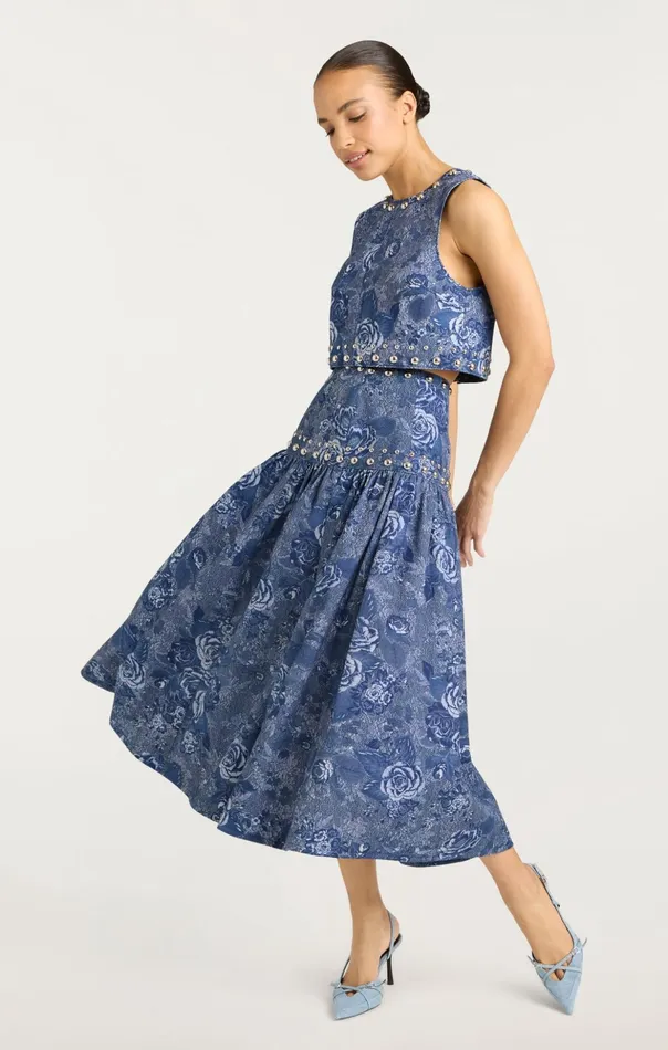 Women Cinq Sept Skirts Maia Skirt Indigo Multi