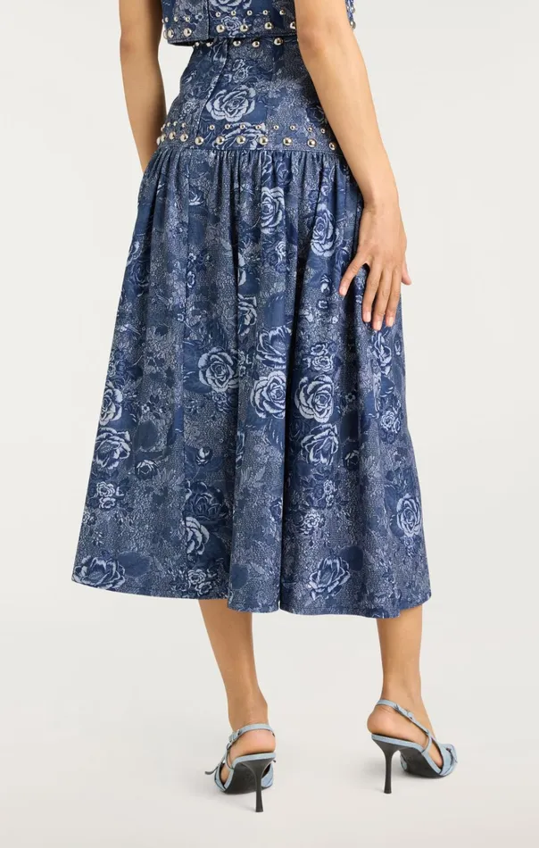 Women Cinq Sept Skirts Maia Skirt Indigo Multi