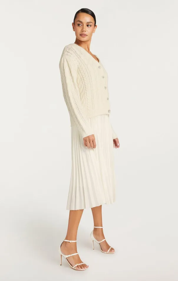 Women Cinq Sept Sweaters and Knits Amandine Cardigan Dress Ivory