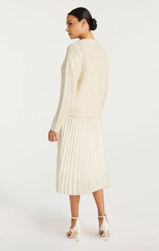 Women Cinq Sept Sweaters and Knits Amandine Cardigan Dress Ivory