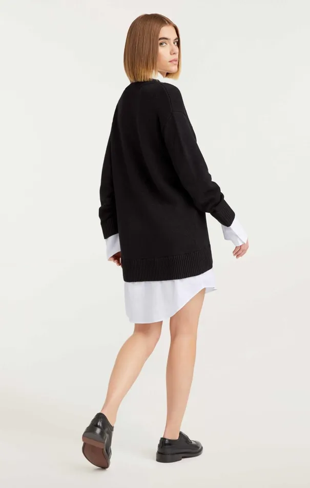 Women Cinq Sept Sweaters and Knits Collar Santina Dress Blackwhite