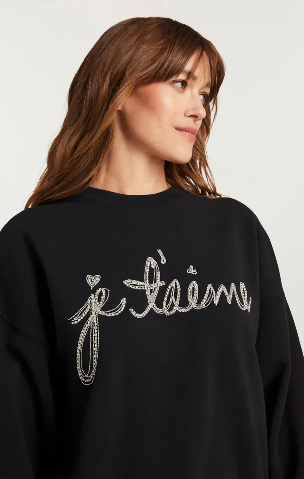 Women Cinq Sept Sweaters and Knits Je T039aime Chain Brandy Pullover Black