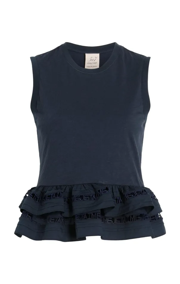 Women Cinq Sept Tank Tops and Camisoles Landri Top Navy