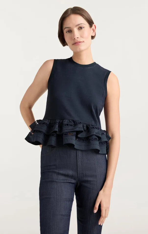Women Cinq Sept Tank Tops and Camisoles Landri Top Navy