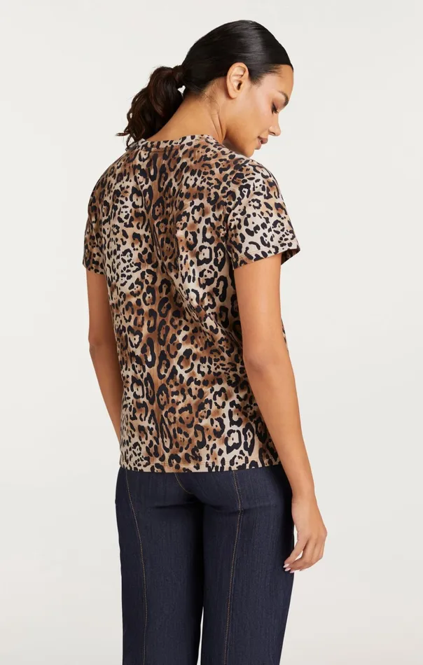 Women Cinq Sept Tees and Pullovers Leopard Paris Ny Tee Blacksahara