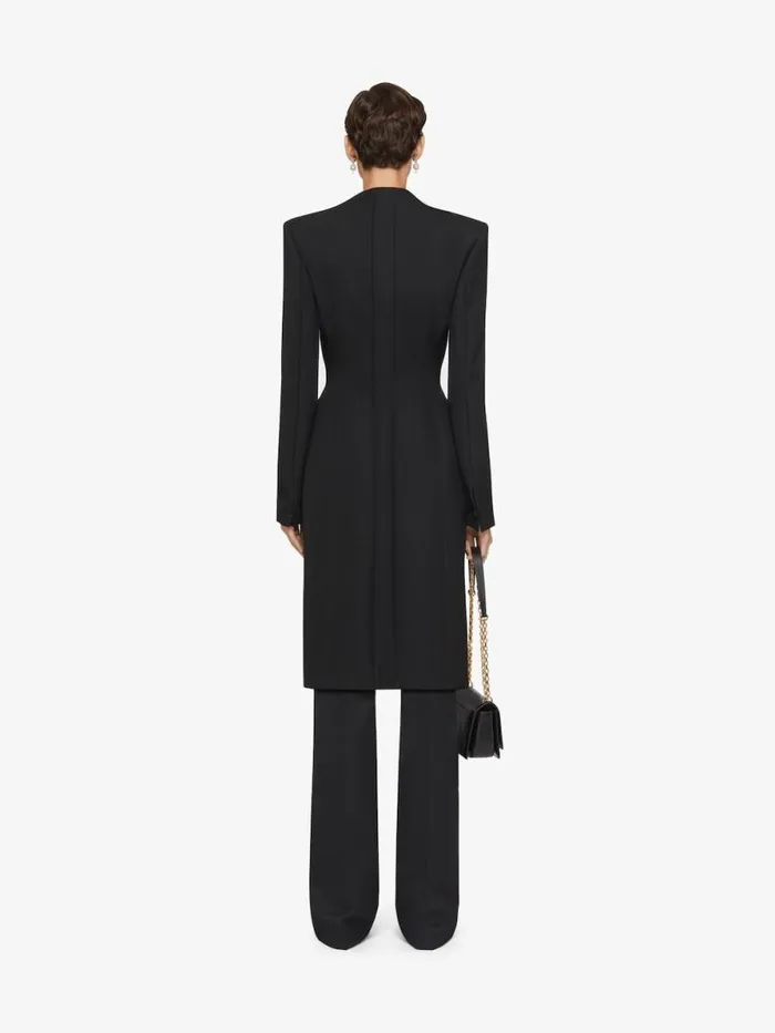 Women Coats and Jackets Givenchy Fitted Coat In Wool Black
