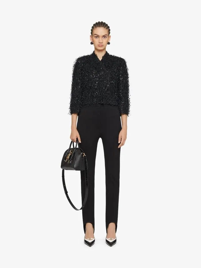 Women Coats and Jackets Givenchy Jacket With Embroidered Fringes And Rhinestones Black Women Coats and Jackets Givenchy Jacket With Embroidered Fringes And Rhinestones Black