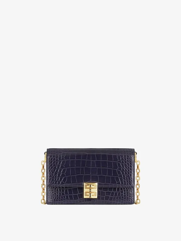 Women Crossbody Bags Givenchy Medium 4G Bag In Alligator With Chain Aubergine Women Crossbody Bags Givenchy Medium 4G Bag In Alligator With Chain Aubergine