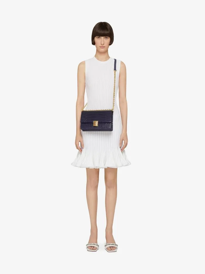 Women Crossbody Bags Givenchy Medium 4G Bag In Alligator With Chain Aubergine Women Crossbody Bags Givenchy Medium 4G Bag In Alligator With Chain Aubergine
