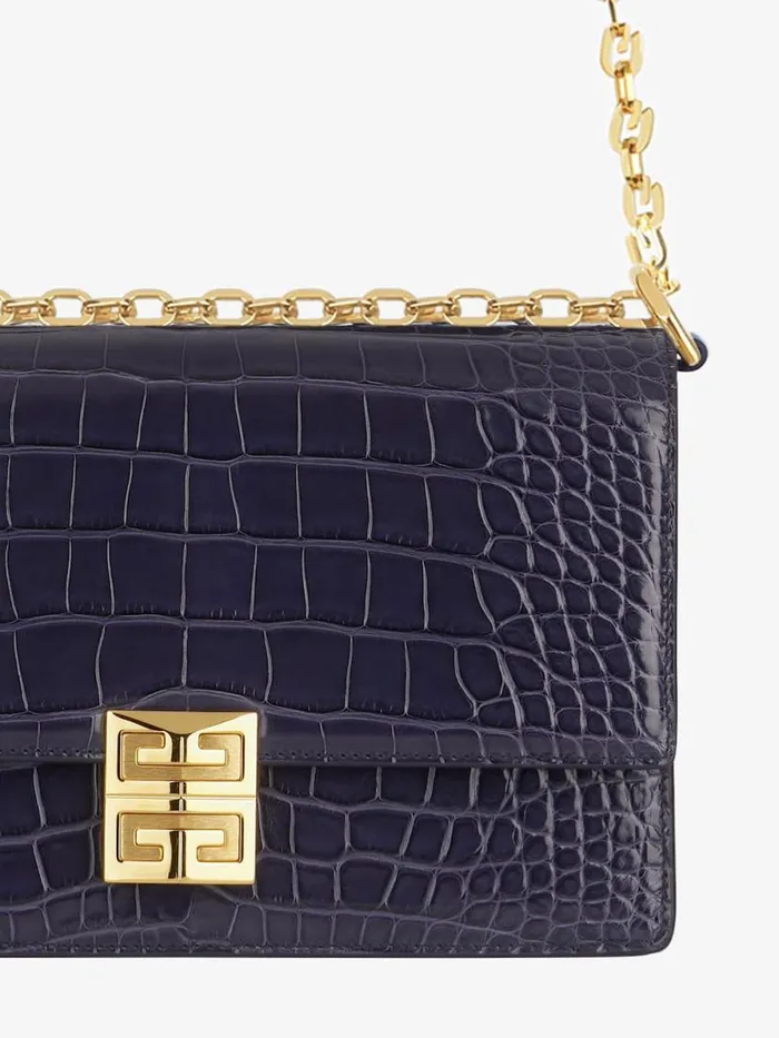 Women Crossbody Bags Givenchy Medium 4G Bag In Alligator With Chain Aubergine Women Crossbody Bags Givenchy Medium 4G Bag In Alligator With Chain Aubergine