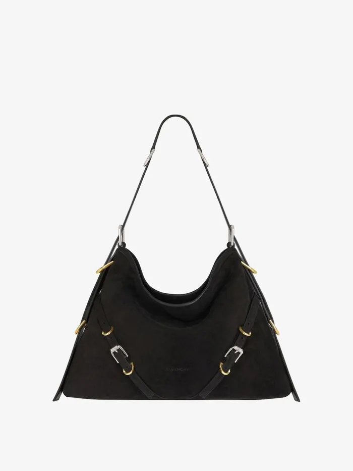 Women Crossbody Bags Givenchy Medium Voyou Bag In Suede Black