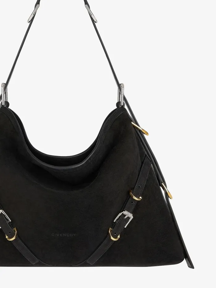 Women Crossbody Bags Givenchy Medium Voyou Bag In Suede Black