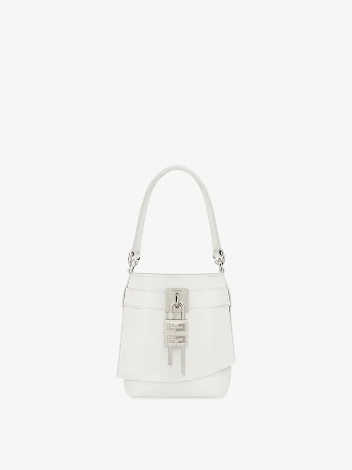 Women Crossbody Bags Givenchy Micro Shark Lock Bucket Bag In Box Leather Ivory Women Crossbody Bags Givenchy Micro Shark Lock Bucket Bag In Box Leather Ivory