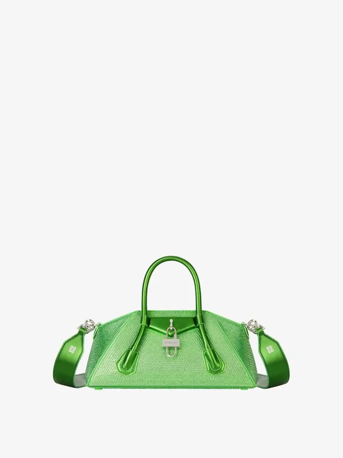 Women Crossbody Bags Givenchy Mini Antigona Stretch Bag In Satin With Strass Absynthe Green Women Crossbody Bags Givenchy Mini Antigona Stretch Bag In Satin With Strass Absynthe Green