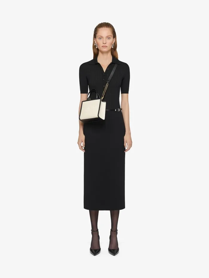 Women Crossbody Bags Givenchy Mini GTote Shopping Bag In Canvas And Leather Natural Beige